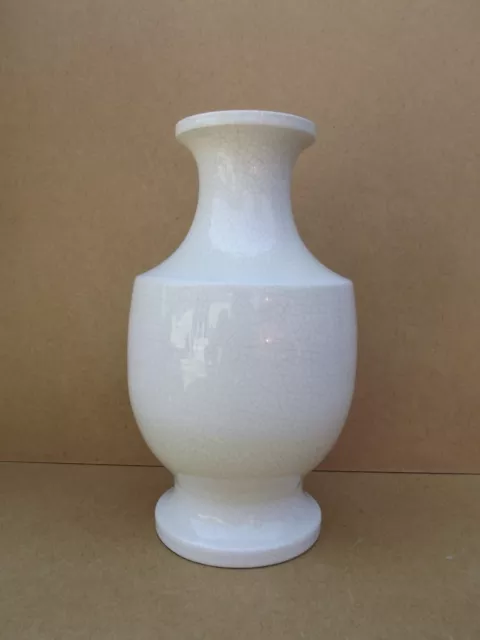 ancien grand vase céramique art déco en craquelé coquille d oeuf 1930 ht 33 cm