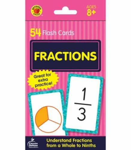 CARSON DELLOSA FRACTION Number Flash Cards for Kids Ages 8+, Math Flash ...