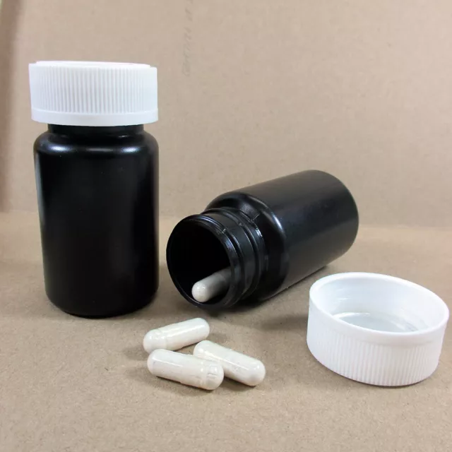 2 Empty Plastic Pill Bottles Medicine Container Vitamin Case Drug Capsule Holder