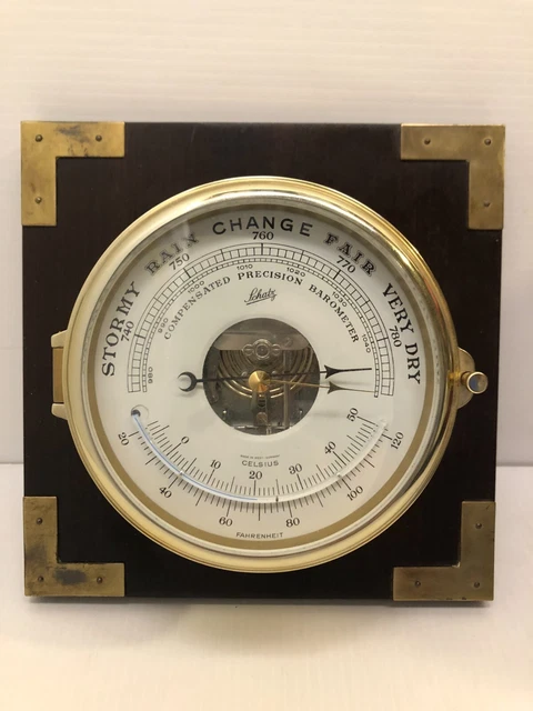 VINTAGE SCHATZ SHIPS Naval Compensated Barometer & Thermometer $395.99 ...
