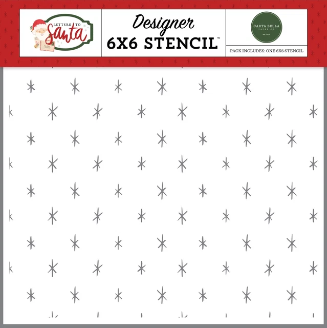 Paquete de 2 plantillas de papel Bella 6"X6"" - Nieve brilla, cartas a Santa -LS155034
