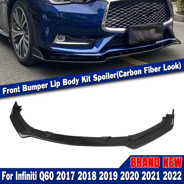 Kit labbra paraurti anteriore per Infiniti Q60 2017-2022 fibra di carbonio look nuovo