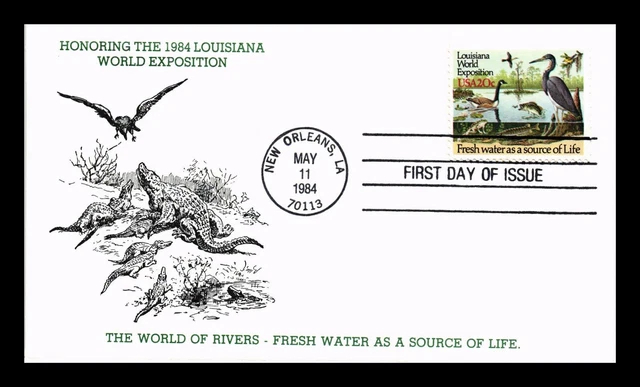 Dr Jim Stamps Us Cover Louisiana World Exposition Fresh Water Fdc Kmc Venture