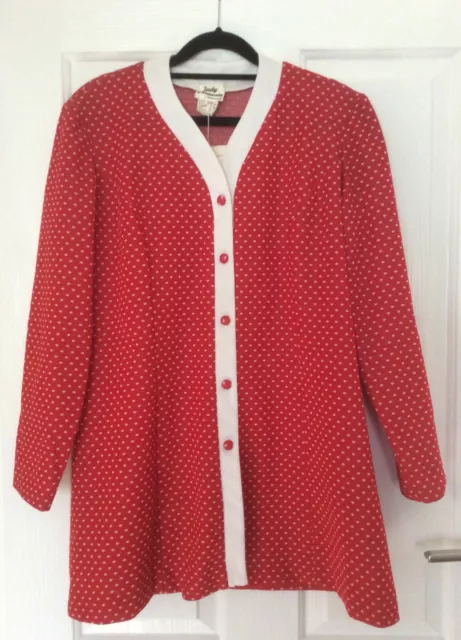 Original  60s / 70s Vintage Red and White Polka Dot Mini Dress BNWT Size SOS 