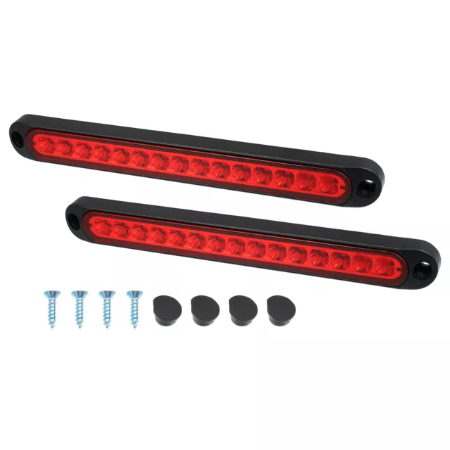 2pz 15 LED 12-24V Rosso Rimorchio  Barra Impermeabile Segnalatore ID Barra