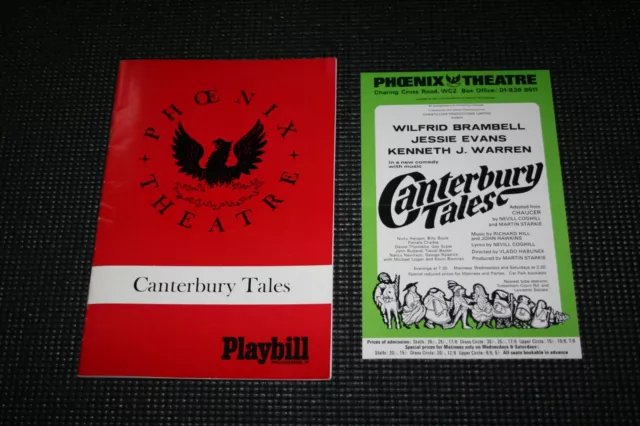 Canterbury Tales - 1968 Phoenix Theatre Programme & Flyer - Wilfred Brambell