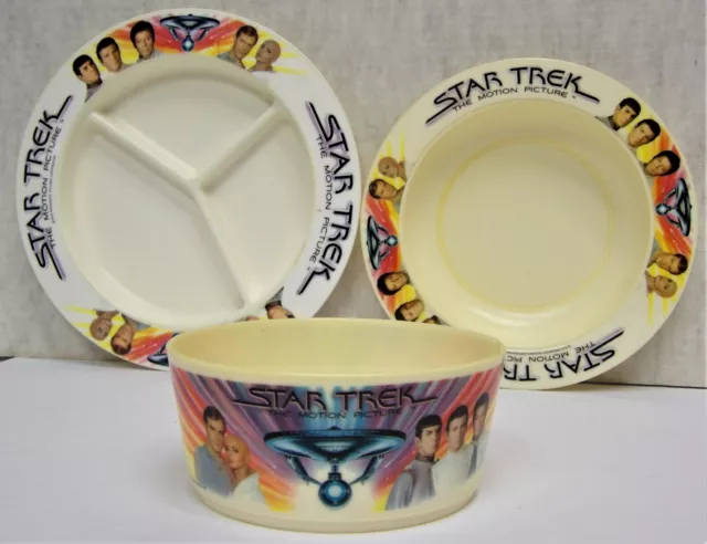 1979 Deka STAR TREK TMP Cereal Dinner & Soup Bowls/Plates -Lot of 3 053023WT