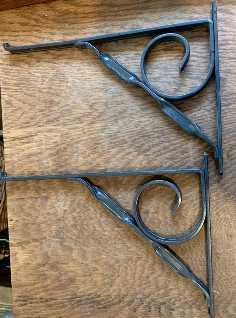 2 Vintage Light Weight Metal Shelf Brackets
