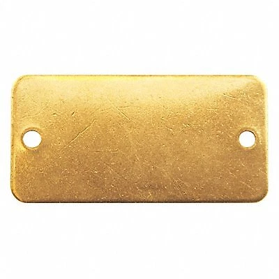 Sim Supply Blank Tag: Brass, Yellow, 0.04 in Thick, Rectangle, 100 PK  41292 Sim