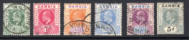 Gambia 1904 sg 57-63 MCA key type values to 5d VFU cat £48