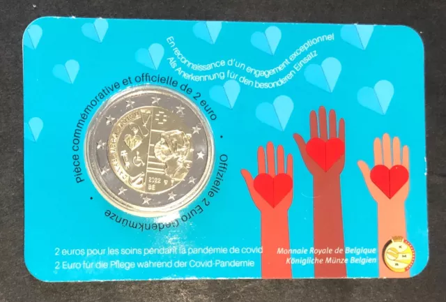 CoinCard pièce 2 € Belgique 2022 "Pour les soins pendant la pandémie de Covid"