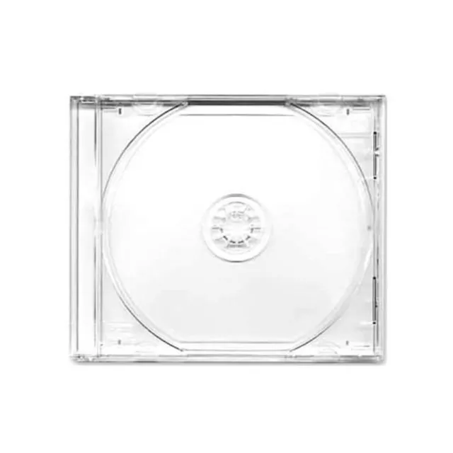 100 × Single Standard 10 mm CD Jewel Transparent Case with Clear Tray for 1 Disc