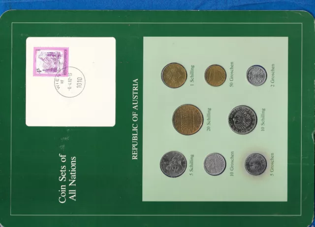 Coin Sets of All Nations Austria 1981 UNC 20,10,5,1 Schilling 50,10,5,1 Groschen