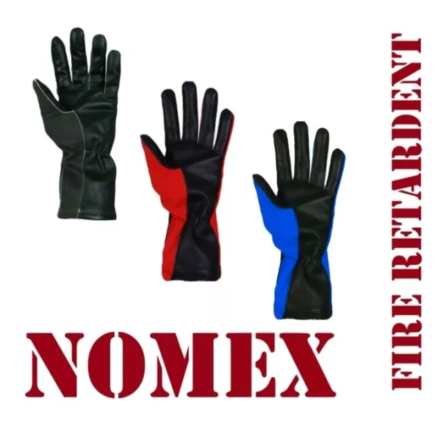 Nomex & Leather Fire Retardant Gloves Pilot,Ninja,Racing,Flying-Touch screen