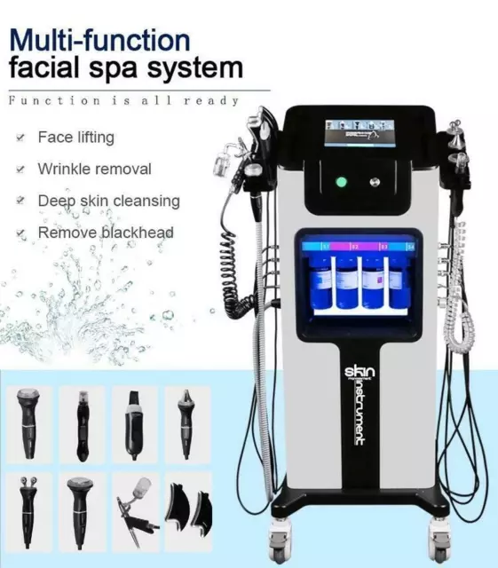 Máquina de cuidado facial de exfoliación de agua de hidrógeno 8 en 1 Hydra