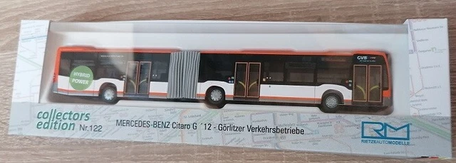 Autobus Miniature Rietze 67095 - Mercedes-Benz Citaro G De La Police (Polizeibus), échelle 1/87