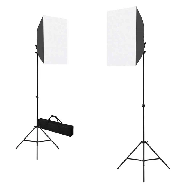 Luci Professionali da Studio 2 pz 40x60 cm in Acciaio Nero 5199397