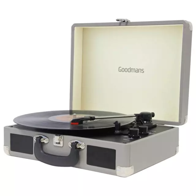 Goodmans Revive Turntable Portable Bluetooth Vinyl Record Player 3 Speed USB