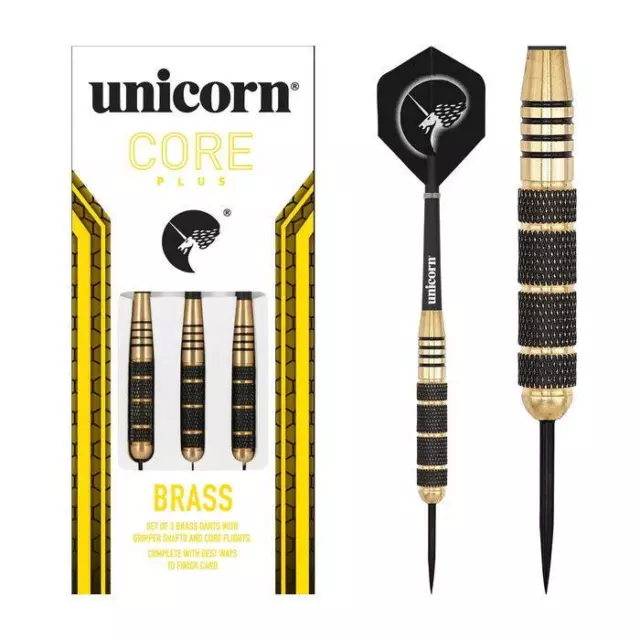 Unicorn Darts Core Plus Brass Black/Gold Steel Tip Darts