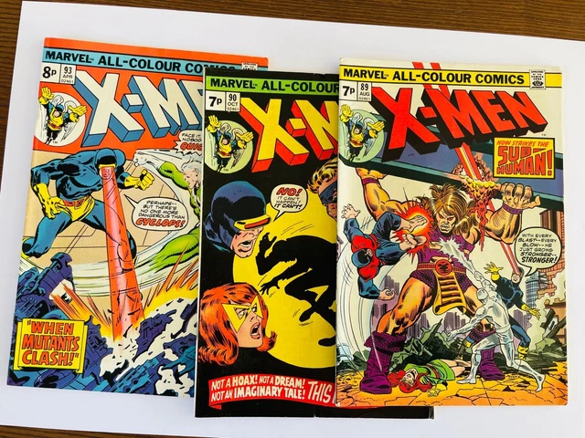 X-MEN # 89 90 & 93 last issue F/VF 1974 Marvel X-Men Comics LOT