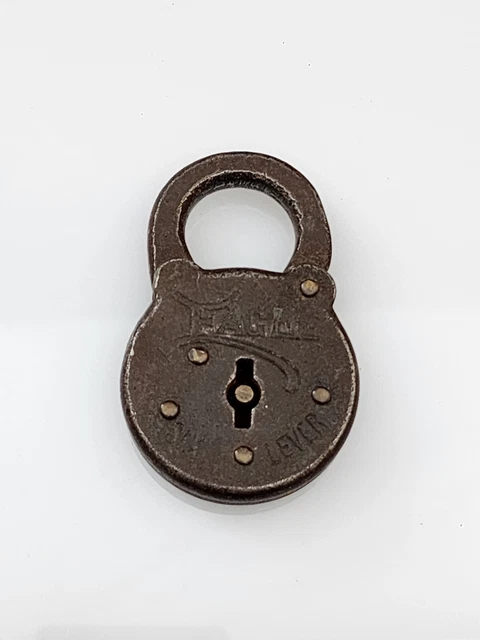 VINTAGE PADLOCK/EAGLE SIX LEVER PADLOCK/STEEL?/NO KEY/PAT. JUNE-16-14