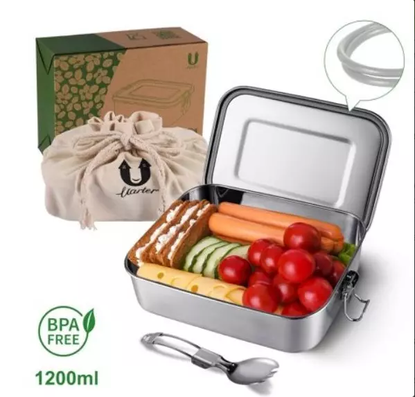 Brotdose aus Edelstahl-Lunch-Box Brotbox aus Edelstahl spülmaschinenfest 1200ml