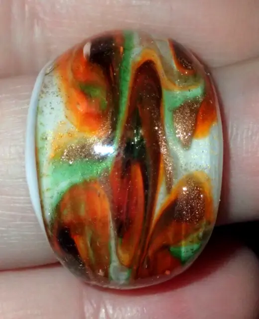 28mm Vintage Murano Glass Ring, #S6161