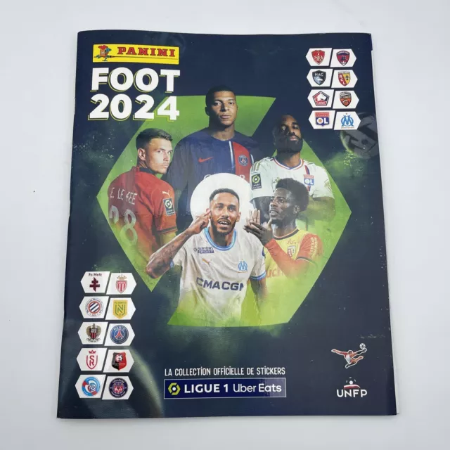 Neuf ALBUM VIDE PANINI FOOTBALL 2024 avec 6 vignettes ligue 1 FOOT France MBAPPE