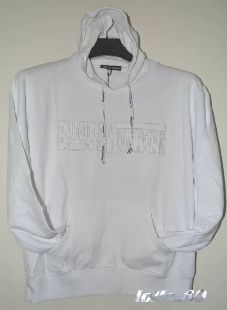 FELPA UOMO TAGLIE FORTI Taglia 4XL maglia con cappuccio bianco OVERSIZE ITALY