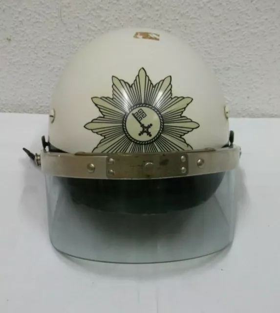 50er 60er Jahre Bremer Polizeihelm mit Visier Gr. 55-57 Einsatzhelm 50s-70s