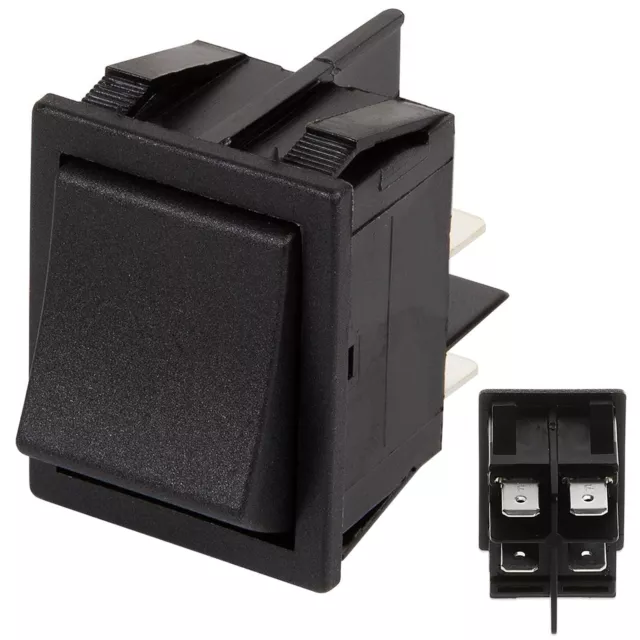 SCHWARZ ROCKER SCHALTER AUS NETZ STROM DPST VERRIEGELUNG 4 PIN 250V 16A 30 mm x 22 mm