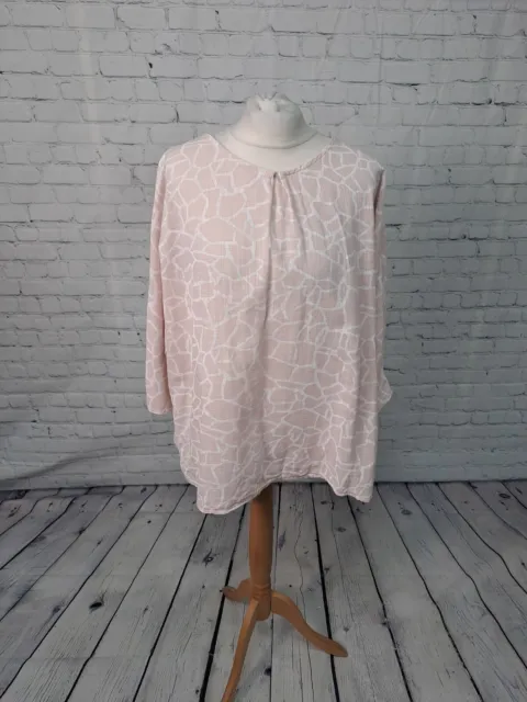Made In Italy Pink Mix Cotton Smock Top Womens Size 18 (JE06)Description