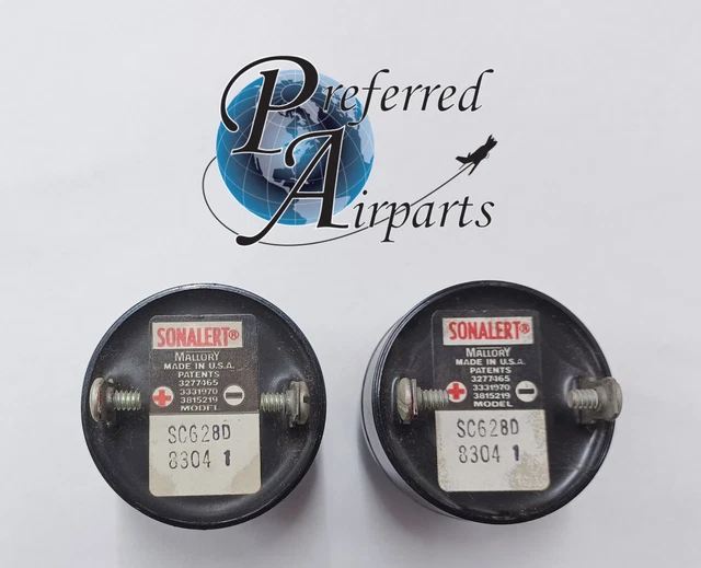 Lot of 2 New Piper/Mallory Sonalert Horns, p/n SC628D, p/n 565-924