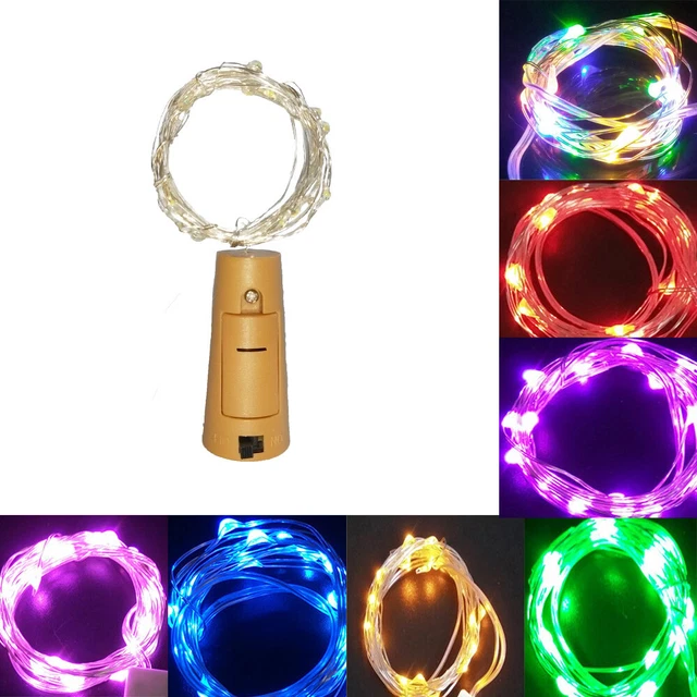 20 LED String Battery Copper Wine Bottle Cork Wire Fairy Lights Party Waterproof