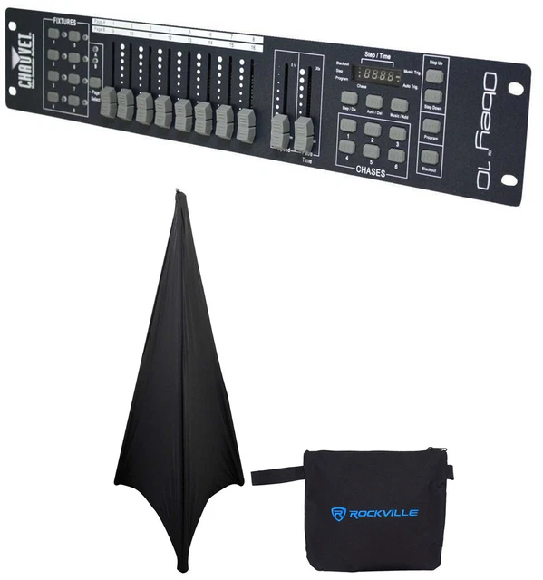 Chauvet DJ OBEY10 DMX-512 2U Rack Mount Light Controller+Beat-Activation+Scrim