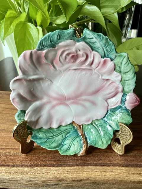 Lot of 3 UGO Zaccagnini Hand Made Italian Pink Rose Plates 6" | Grand Millenial