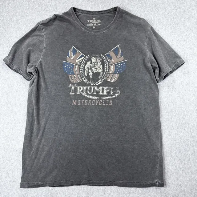 TRIUMPH MOTORCYCLES X Lucky Brand Worlds Fastest Tiger 100C Tee Mens Large  Gray $24.95 - PicClick