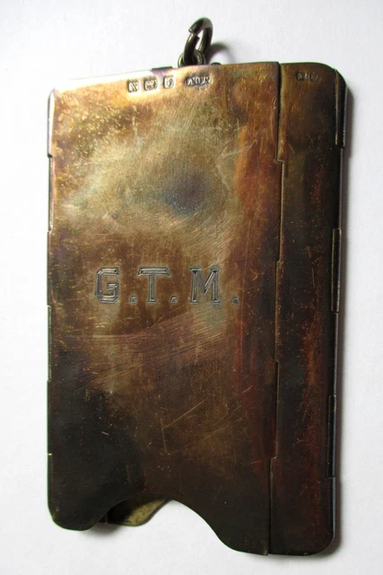 Antique Sterling Silver Card Holder Case; Birmingham, UK, 1922, Hallmarked