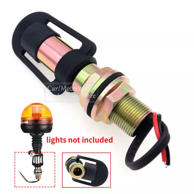 Flexi Din Flashing Rotating Amber Beacon Light Mount Mounting Pole Stem Tractor