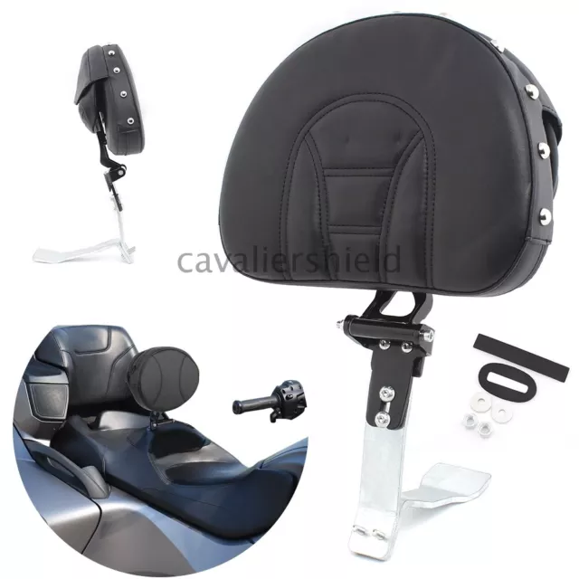 PU Leather Adjustable Driver Rider Backrest Rivet Pad For Can Am Spyder RT 08-17