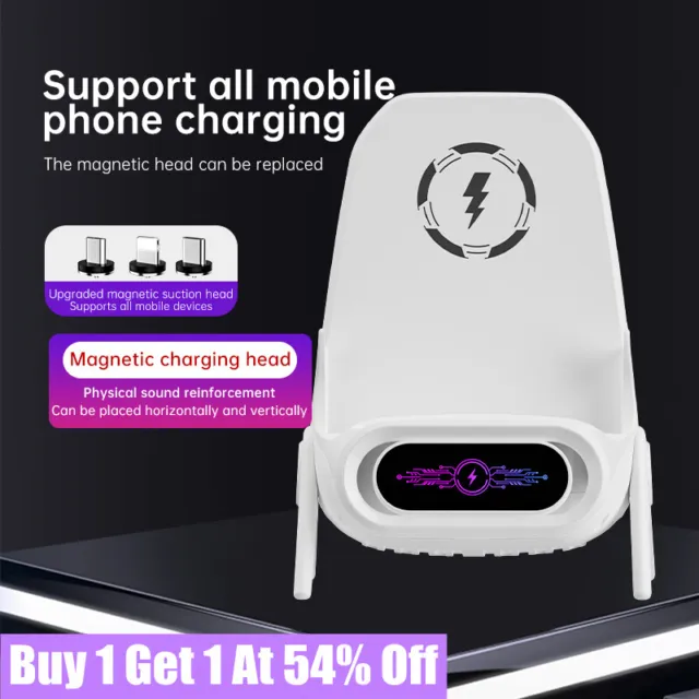 QI Wireless Charger 30W Fast Charging Stand Dock Pad For iPhone Samsung Mobiles