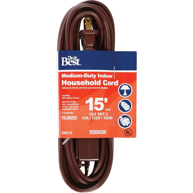 Cable de extensión de grifo cubo marrón Do it Best 15 pies 16/2 IN-PT2162-15X-BR SIM