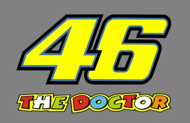 2 X STICKERS starting number 46 Valentino Rossi THE DOCTOR Moto GP