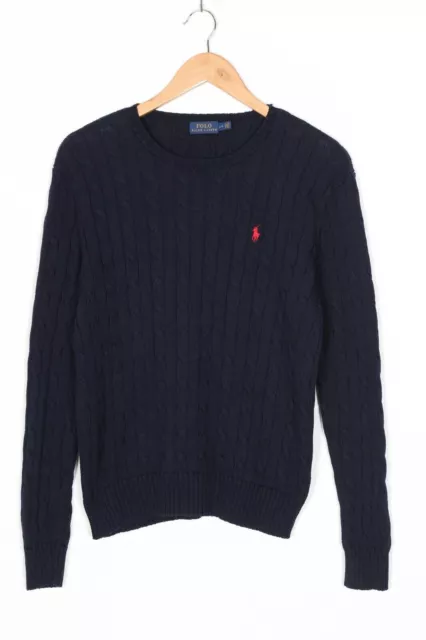 POLO RALPH LAUREN Câble Tricot Coton Crew Neck Jumper Pull Femme Taille L...