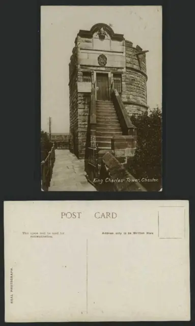 Chester King Charles' Tower Steps Old Postcard Cheshire
