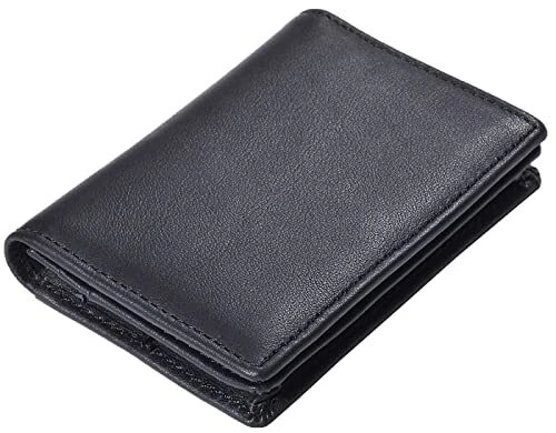 RFID Genuine Leather Bifold ID/Business Credit Card Case Holder for Men Slim