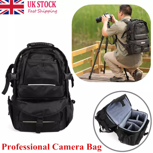Digital Camera Bag Backpack Large SLR DSLR Case for Nikon Sony Canon Rucksack