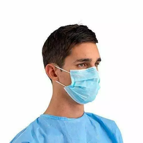 10 x Disposable 3 PLY Sealed Bag  Surgical Earloop Face Medical Mask Blue  UK