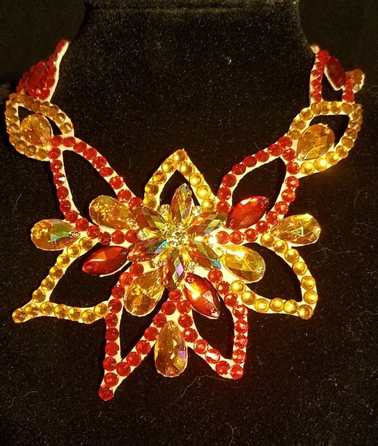 Stunning Ballroom Jewelry Necklace Light Topaz and Hyacinth