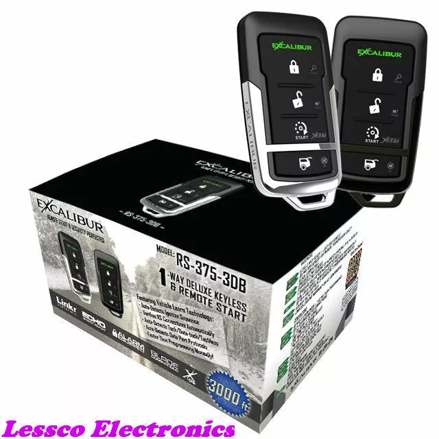 Excalibur RS-375-3DB Deluxe 1-Way Remote Start & Keyless Entry System